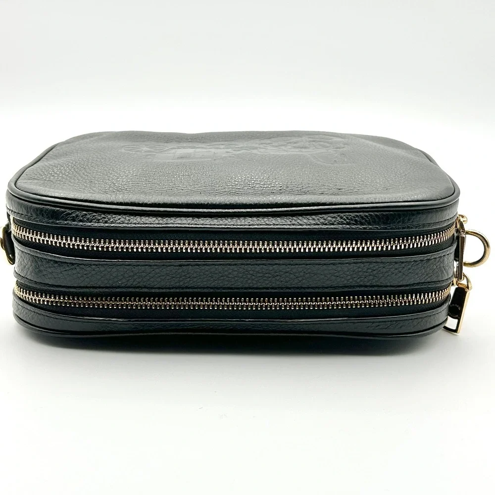 EUC Coach Black Pebbled Leather Convertible Crossbody Jes Camera Bag